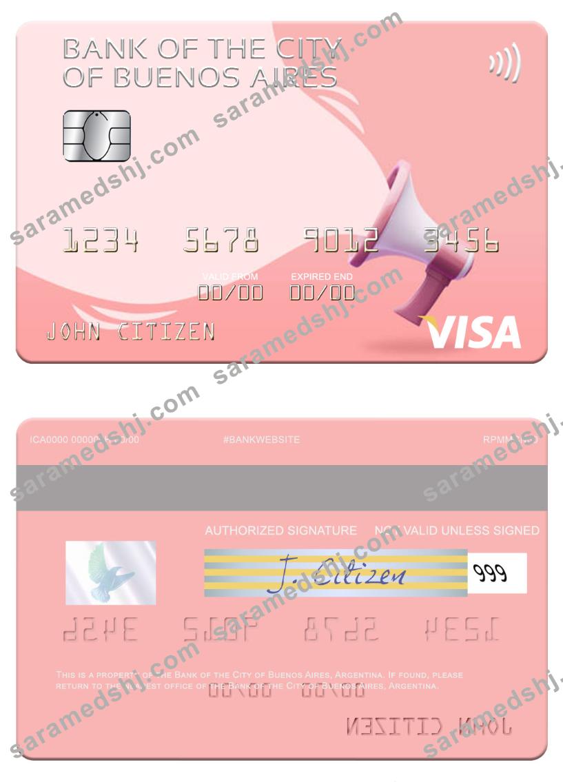 Argentina Bank of the City of Buenos Aires visa card